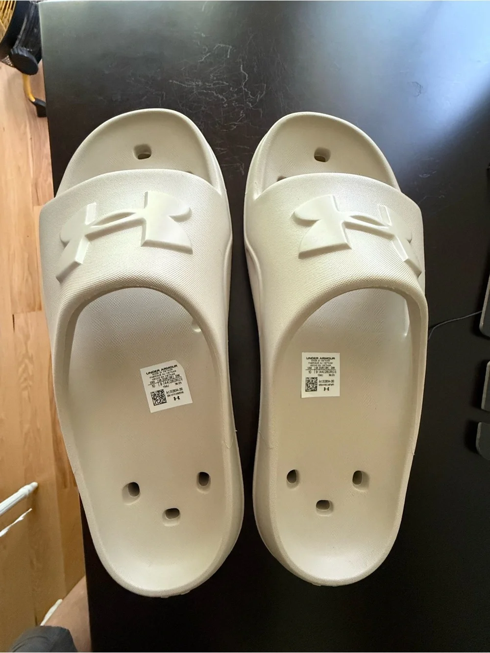 Under Armour Kids Off-White Slide Sandals